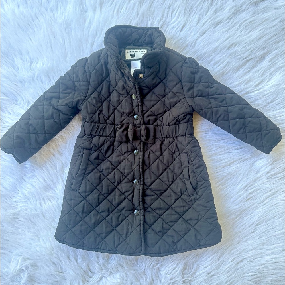 Janie and Jack Black Quilted Jacket Label Detail